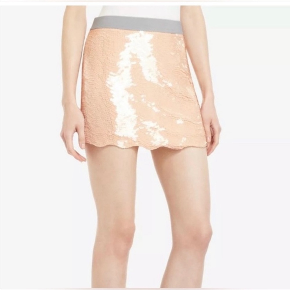 BCBG maxazria peach/pink sequin michaela skirt
